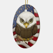 Baldwin the Cute Bald Eagle Personalized Keramisch Ornament (Links)