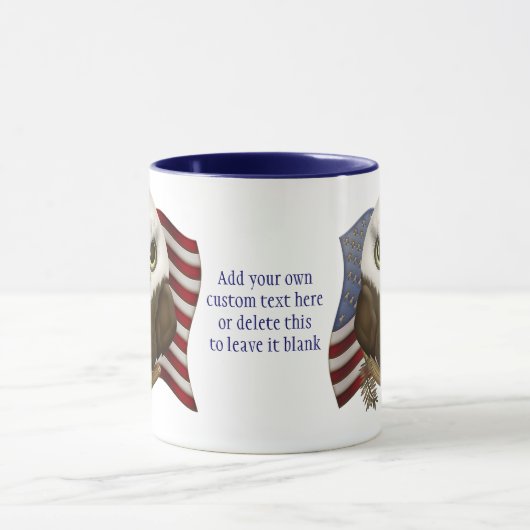 Baldwin the Cute Bald Eagle Personalized Mok (Midden)