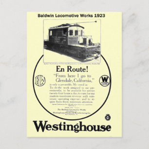 Baldwin-Westinghouse Locomotive 1923 Briefkaart
