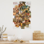 Bâle. Suisse, Ville des musées, Affiche de voyage (Cuisine)