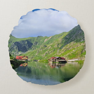 Balea-meerreflectie – Karpatisch Alpenprint Rond Kussen