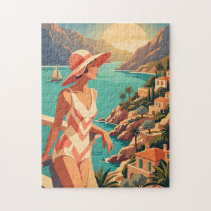 Balearen Eiland Vintage Vrouw Puzzle Scenisch Legpuzzel