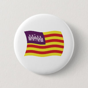 Balearen Vlag Knop Ronde Button 5,7 Cm