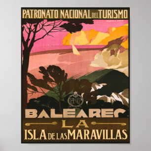 Baleares Spain Vintage Travel Poster