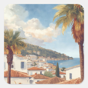 Balearische Eilanden Oude Franse Reis Vierkante Sticker