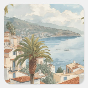 Balearische Eilanden Oude Franse Reis Vierkante Sticker