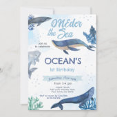 Baleine 1er anniversaire Invitation (Devant)