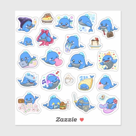 Baleine 22 Stickers (Feuille)
