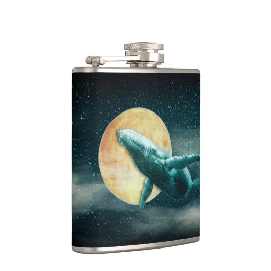 Baleine à bosse volant vers le flacon enveloppé de (Droite)