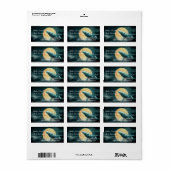 Baleine à bosse volant vers les Étiquettes de adre (Feuille entière)