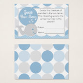 Baleine Baby shower Devine Combien De Carte De Jeu (Devant & derrière)