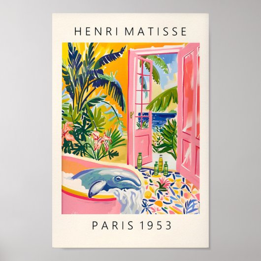 Baleine Beluga Dans Baignoire, Poster De Matisse, (Devant)