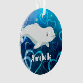 Baleine béluga et Coeurs bleus Noël arctique (devant)