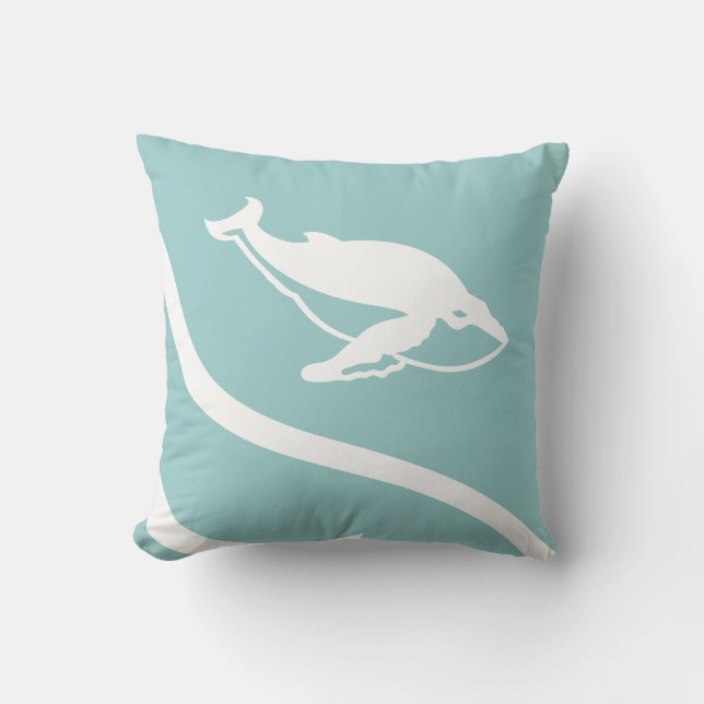 baleine. BLANC sur coussin bleu gris (Recto)