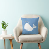 baleine blanche CARTOON sur coussin bleu (Chaise)