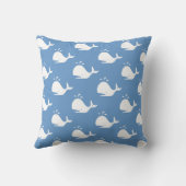 baleine blanche CARTOON sur coussin bleu (Verso)