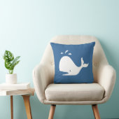 baleine blanche CARTOON sur coussin bleu moyen (Chaise)