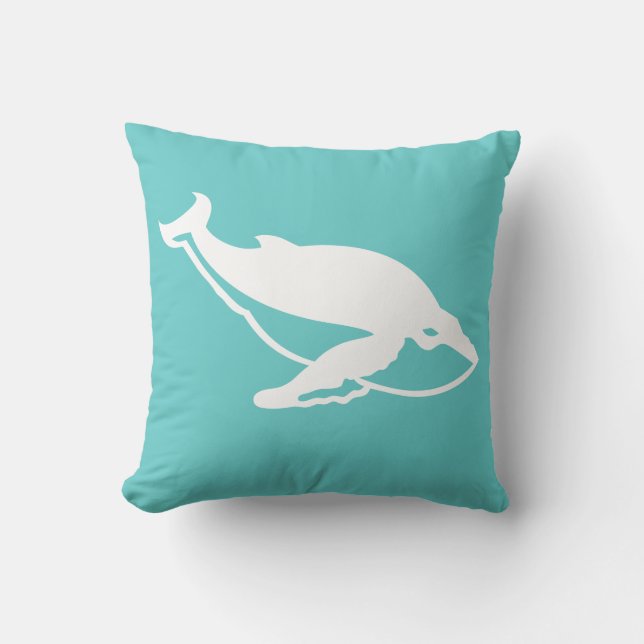baleine blanche sur oreiller bleu sarcelle (Recto)