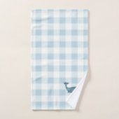 Baleine Bleu Chèque En vichy Motif Ensemble de ser (Serviette à main)