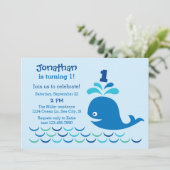 Baleine bleue 1er anniversaire Invitation (Debout devant)