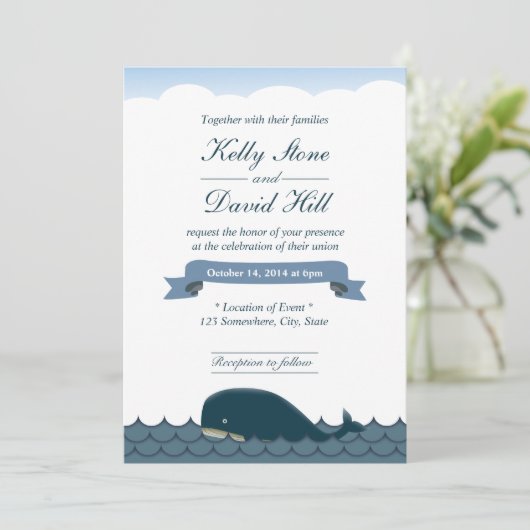 Baleine Bleue Classique & Invitations de Mariage d (Debout devant)