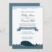 Baleine Bleue Classique & Invitations de Mariage d (Devant / Derrière)