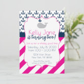 Baleine bleue Invitation d'anniversaire (Debout devant)