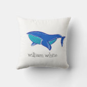 Baleine bleue oreiller à lancer personnalisé (Verso)