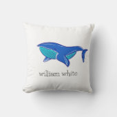 Baleine bleue oreiller à lancer personnalisé (Recto)