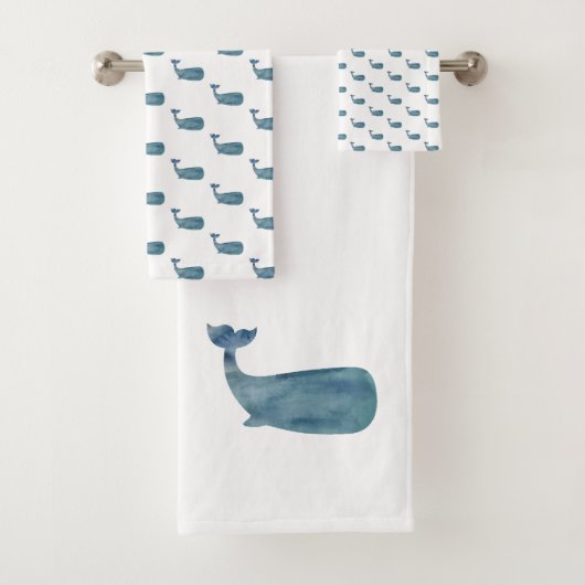 Baleine Bleue Plage Plage Serviette Ensemble (En situation)
