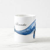 Baleine bleue. Tasse de poisson nautique. Cadeau d (Centre)