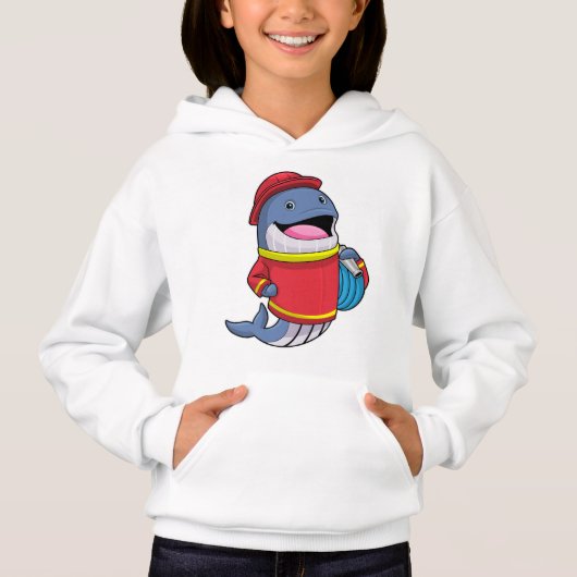 Baleine comme pompier avec tuyau (Devant)