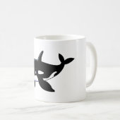 baleine de dessin animé Blanc 11 oz Mug classique (Devant droit)
