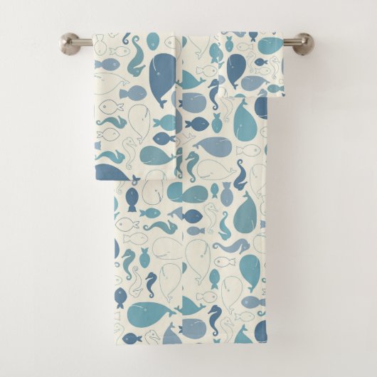 Baleine D'Un Ensemble De Serviettes De Bain (En situation)