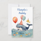 Baleine d'un garçon du temps Anniversaire Merci (Dos)