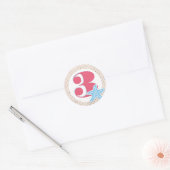 Baleine d'un Stickers Round Anniversaire (Enveloppe)