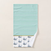BALEINE D'UN TEMPS AQUABLUE STRIPE TOWER SET (Serviette à main)