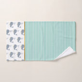 BALEINE D'UN TEMPS AQUABLUE STRIPE TOWER SET (Serviette à main)