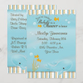 Baleine d'une grande invitation de baby shower (Devant / Derrière)