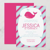 Baleine d'une invitation d'anniversaire (Devant / Derrière)