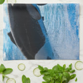 Baleine d'une serviette de cuisine de temps (Plié)