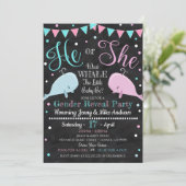 Baleine Genre Reveal Party Invitation (Debout devant)