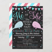Baleine Genre Reveal Party Invitation (Devant / Derrière)