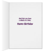 Baleine Hot rose mignonne Anniversaire (Intérieur (Droit))