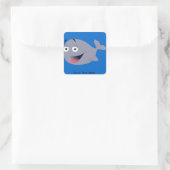 Baleine joyeuse sur Stickers Bleus (Sac)