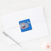 Baleine joyeuse sur Stickers Bleus (Enveloppe)