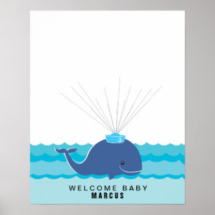 Baleine Livre d'or pour une baby shower à imprim