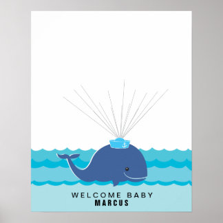 Baleine | Livre d'or pour une baby shower à imprim