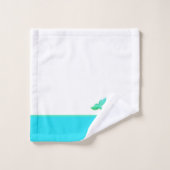 Baleine marine Turquoise bleu vert blanc blanc (Gant de toilette)