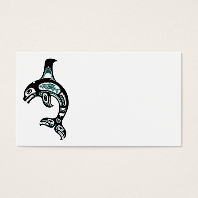 Baleine meurtrière de l'esprit haïda bleu et noir (Devant)